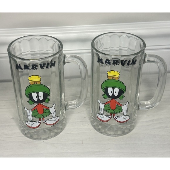 Warner Brothers Other - Warner Brothers Marvin The Martian 15 oz Ribbed Mugs Rare!‎ Heavy EUC (2)